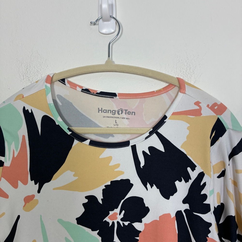 Hang Ten Sun Protection Tee Women's Large Sunray Long Sleeve T Shirt Summer - Picture 3 of 6